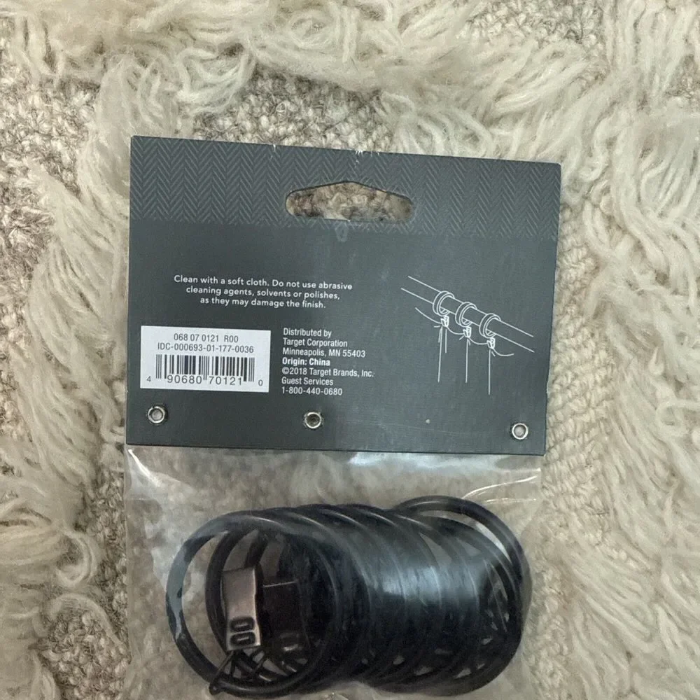 (7-Pk) Threshold Decorative‎ Drapery Clip Rings Oil Rubbed Bronze 06807021 NEW